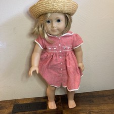 Kit Kittredge Doll Vtg Pleasant Company American Girl w Hat 1997 Valentine Dress