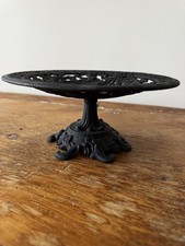 Vintage Black Painted Cast Metal Neoclassical Compote Tazza
