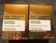 New Lot Of 2 Loreal Age Perfect Nourishing Moisturizer Mature Dry Skin 1.7ozx2
