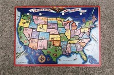 VINTAGE FRAME INLAY PUZZLE 48 UNITED STATES MAP FAIRCHILD ROCHESTER 2, NEW YORK