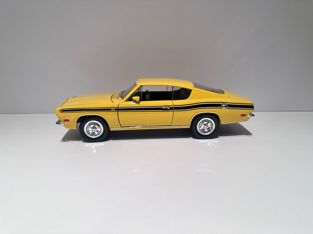 Road Signature 1969 Plymouth Cuda Barracuda – Échelle 1/18, Moulé Sous Pression, Jaune