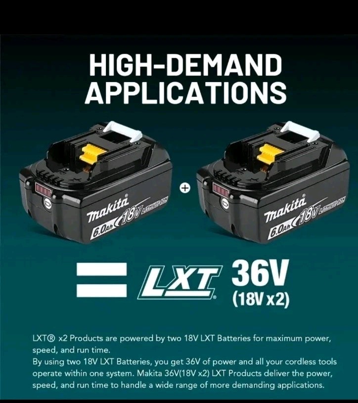 Genuine BL1860 18V 6.0ah Lithium-ion LXT Battery UK *TWIN-PACK* image 4