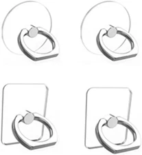 Cell Phone Ring Grips Stand Holder,4pcs 360° Rotation Universal Finger white 