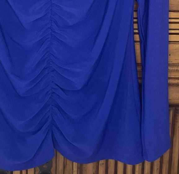 Narciso Rodriguez Design Nation Womens Top Extra Large XL Blue Ruched Flowing