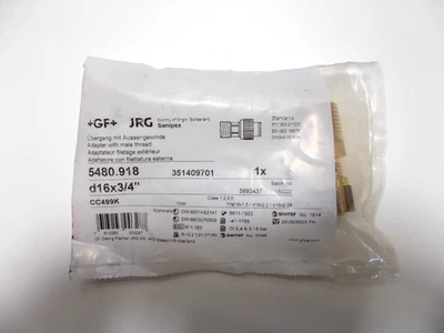 JRG Sanipex Übergang 5480.918 d16x3/4" Neu Original verpackt Georg Fischer JRG