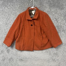 Chicos Jacket Size 2 Leopard Lined Button Classic Chic Career Eclectic Grandpa