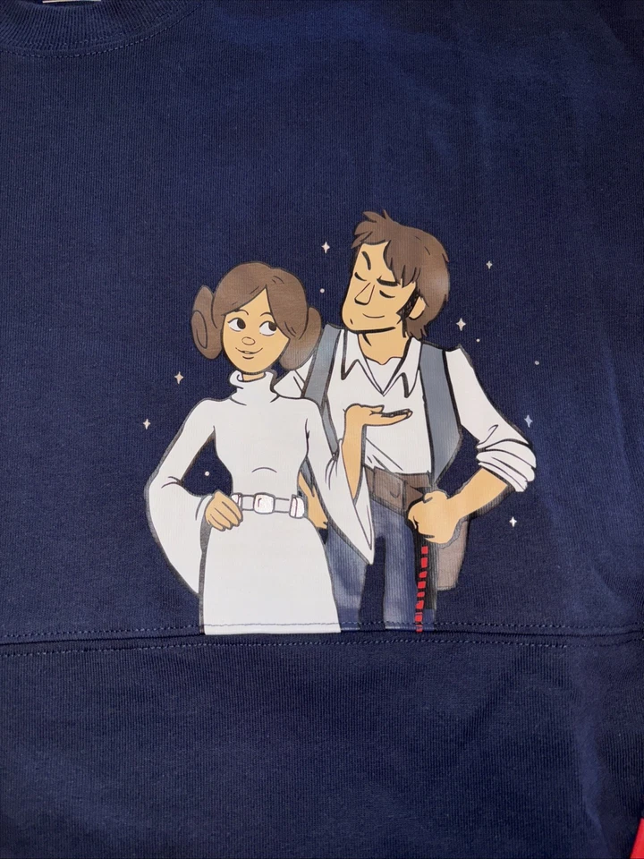 NEW Star Wars Spirit Jersey Adult Small Blue Han Solo Leia I Know Disney Parks - Image 2 of 4
