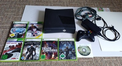 XBOX 360 Slim Konsole + 250GB HDD, Controller, 7 Spielen und allen Kabeln