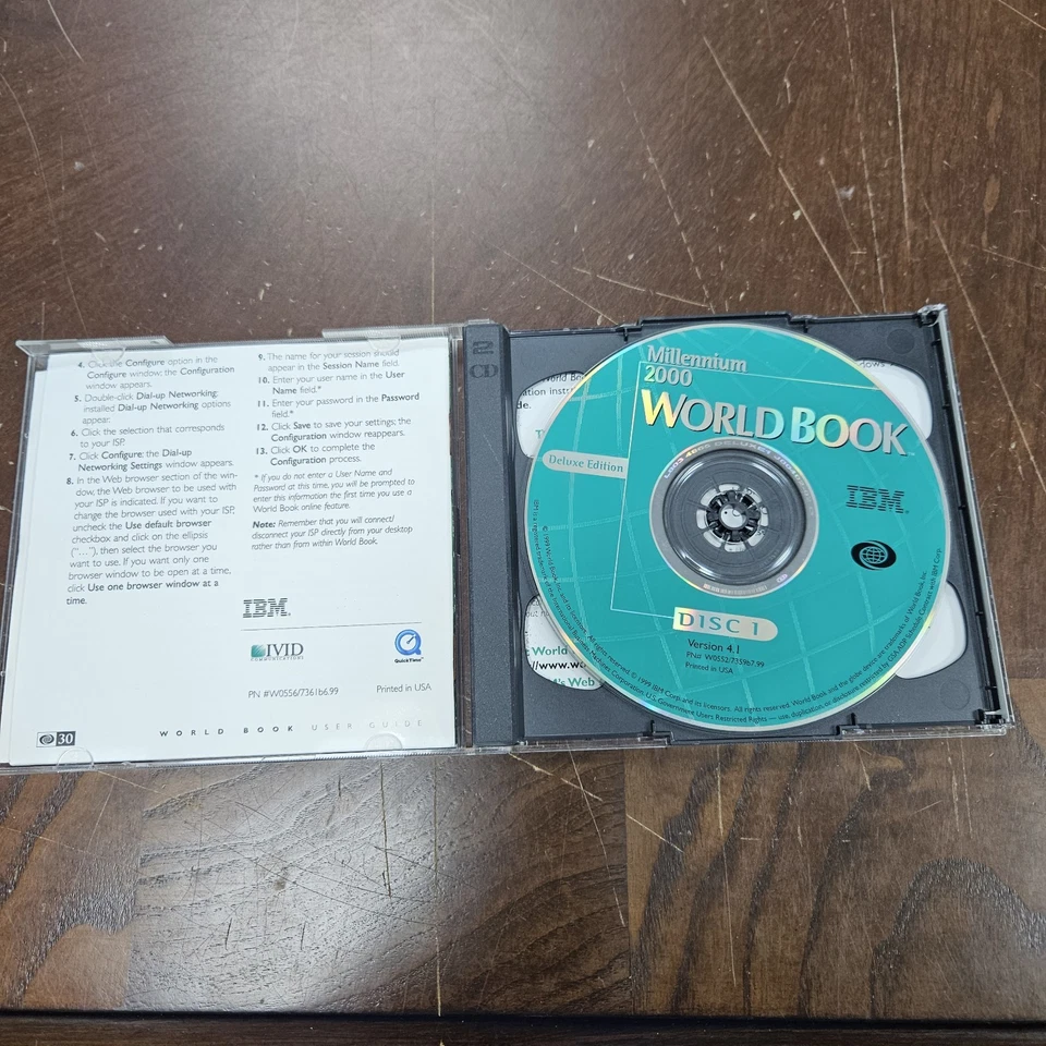 Vtg IBM Millennium 2000 (Deluxe Edition) World Book Users Guide 2 CDS - Image 3 of 4