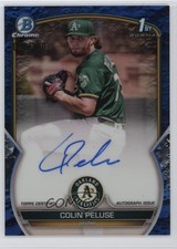 2023 Bowman Chrome Prospect Blue Lunar Crater Refractor Colin Peluse Auto 6fs