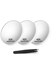 20X&30X&40X Magnifying Mirror Suction Cup, 3.5 in Small Magnified Mirror with...