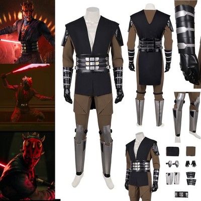 Star Wars Maul: Shadow Lord Jedi Maul Cosplay Halloween Full Set Top Pants Suits
