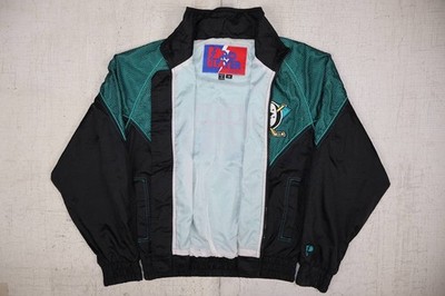 Vintage 90s Anaheim Mighty Ducks Pro Player Jacket Teal Black NHL