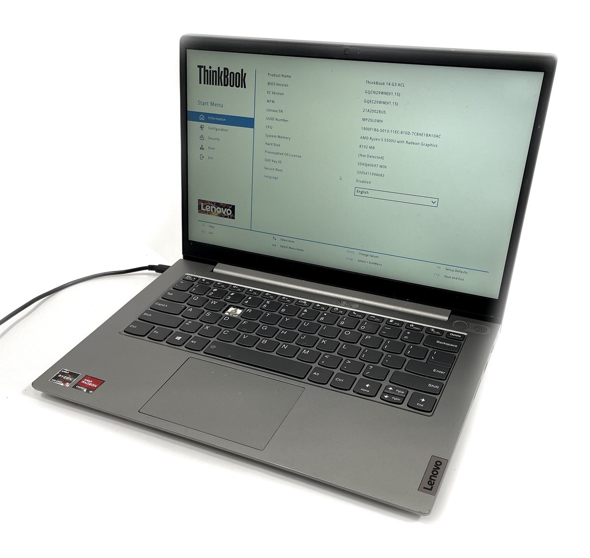 Lenovo ThinkBook 14 G3 ACL Laptop Ryzen 5-5500U 2.1GHz 8GB RAM NO