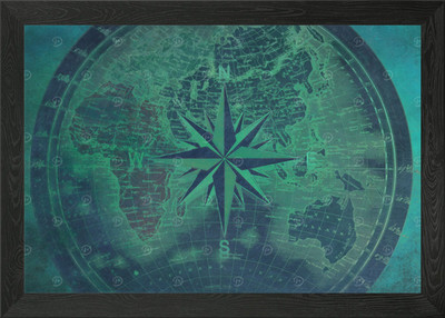 Weltkarte gerahmtes Wandbild Poster Leinwanddruck Bild