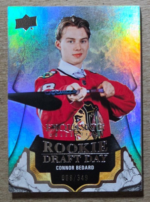 2023-24 Exquisite Collection Rookie Draft Day Connor Bedard RC /349 Blackhawks