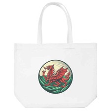 Image of 'Circular Welsh Red Dragon' Tote Shopping Bag For Life (BG00086868)