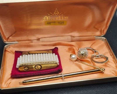 Rare Merlin Of Japan Ladies Vintage Gift Set Circa 1960 Full Working Condition