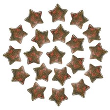 20Pcs 0.8Inch Natural Star Crystal Stone Polished Gemstone, Unakite