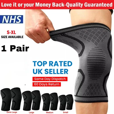SFK 2x Knee Support Compression NHS Sleeve Brace Patella Arthritis Pain Relief Gym