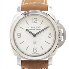 Panerai Luminor Base Logo PAM01087 SS SS & Leather Stem-winder white dial