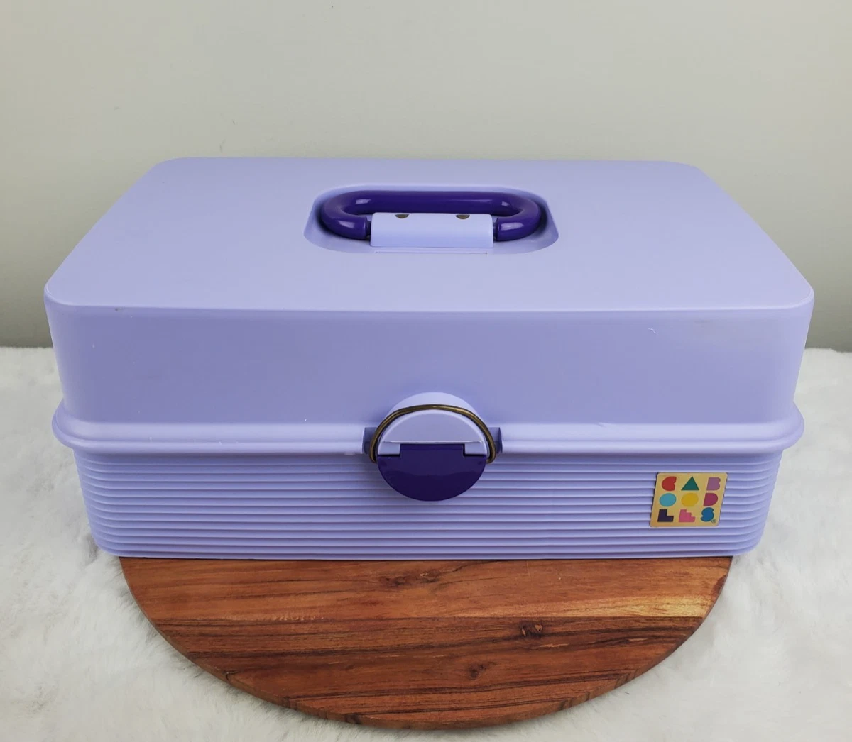 VTG Large #2725 Caboodles Makeup Jewelry Organizer Travel Carrying Case Purple