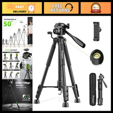 50-Inch Extendable Tripod for Laser Levels, Distance Measurers, 1/4" 5/8" Moun