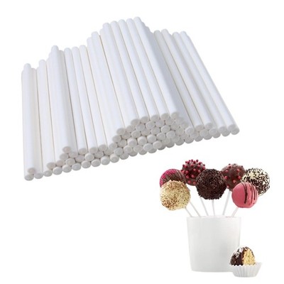 100 Stück Cake Pop Stiele，Weiße Lollipop Sticks,wiederverwendbar, Lutscher Pa...