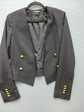 Express Women Blazer Size M Black Polyester Double Breasted