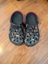 Crocs Classic Ditsy Floral Black Little Girl's Clog Size C 13