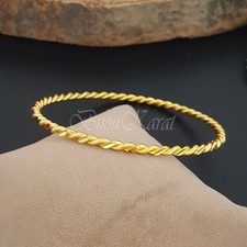 1x Ikili Bilezik Burma 22 Karat Altin Kaplama Gold Armreifen Demo Ikili 3mm