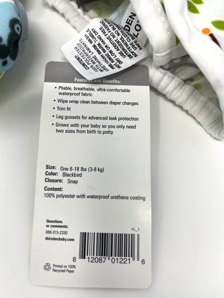 NUEVO CON ETIQUETAS 4 Thirsties Rumparooz Duo Envoltura Ajustable Impermeable Cubierta de Pañal Talla 1 Foto 3 de 3