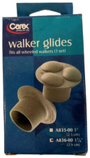 Walker GLIDES for Wheeled Walkers CAREX fits 1  1/8" legs  1 pair 
