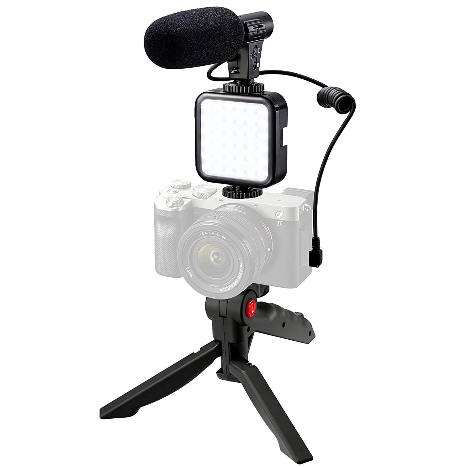 Smartphone Vlogging Set Video Kit With Table Tripod Mic LED Light Phone Holder eBay