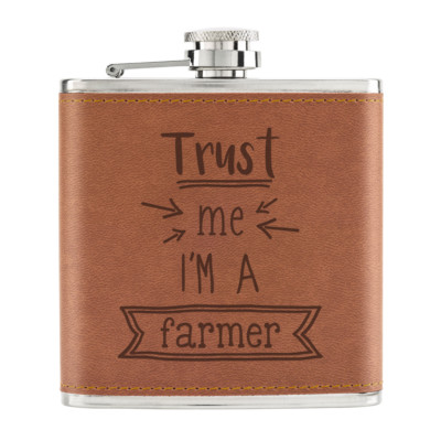 Trust Me I'M A Bauer 170ml Pu-Leder Flachmann Hellbraun - Lustig Best Favorit