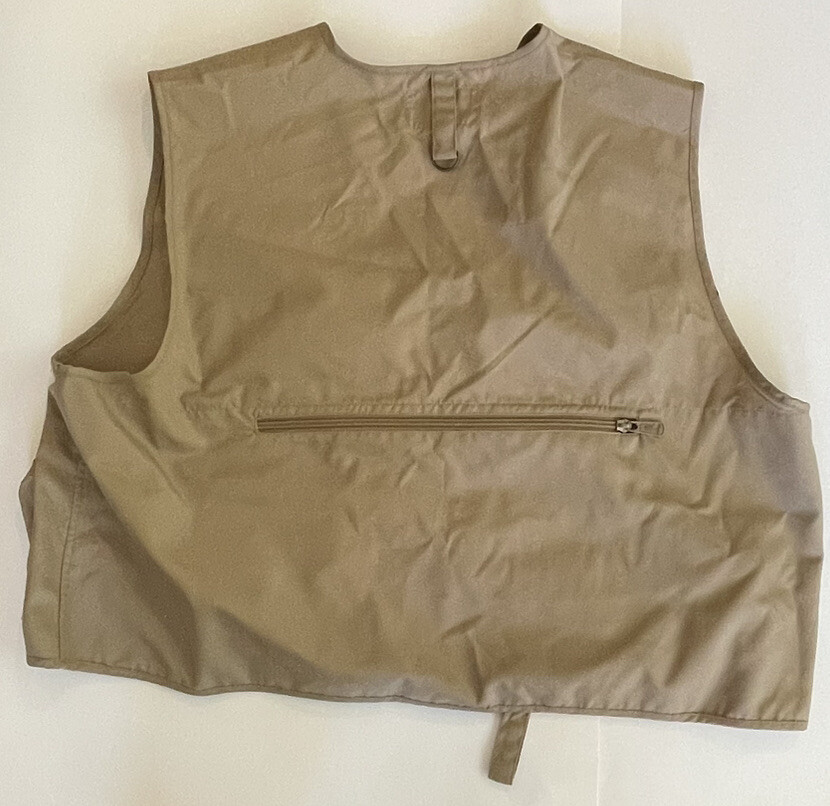 STREAM DESIGNS FishingVest USA製 レアー Vintage Stream Designs Men's 2XL Fly Fishing Zippered Vest Beige