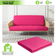 Hot Pink Twin Size Slipcover Washable Sofa Protector Cushion Stretch Futon Cover