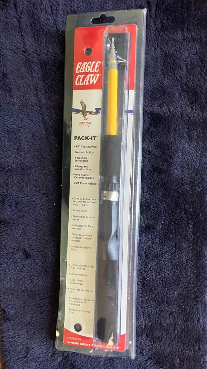 eagle claw packit telescopic spincast fishing rod Pack-It Pro Be ready to go fishing at any time with the Pack Eagle Claw Telescopic Spincast Pack-It