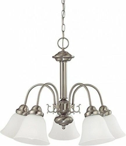 Nuvo 60-3240 - Chandelier in Brushed Nickel Finish with Frosted White Glass - Picture 1 of 1