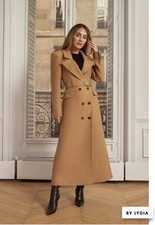 £899 - New - Karen Millen - Lydia Millen Italian Wool Belted Coat - Uk Size 16