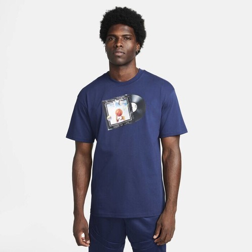 Nike Men’s Max90 Basketball T Shirt Navy Loose Fit Size S