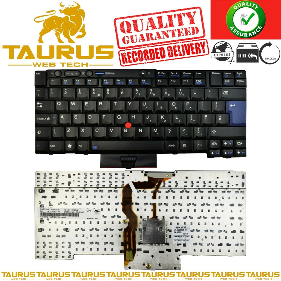 IBM Lenovo T410 T410i T410S T510 W510 X220 T420 T420s T400s New UK Layout Keyboard