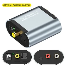 Optical Coaxial Digital To Analog Audio Converter Stereo RCA L/R With 3.5mm Jack