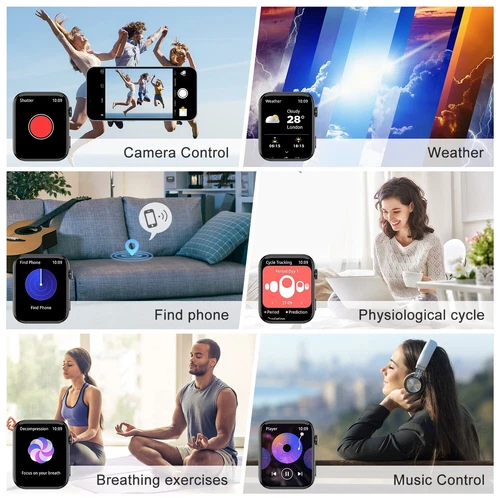 Smartwatch Damen Herren Fitnessuhr Armbanduhr mit Pulsmesser Schrittzähler Uhr - Bild 12 von 13