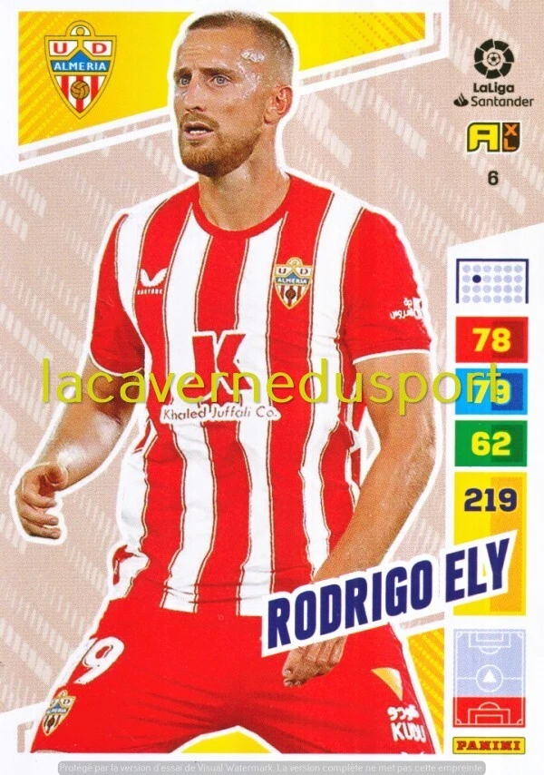 006 RODRIGO ELY # UD ALMERIA PANINI LEAGUE SANTANDER 2022 2023 ADRENALYN