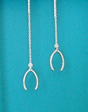 *IAJ* WONDERFUL WISHBONES STERLING SILVER Ear Threads Threader Earrings 