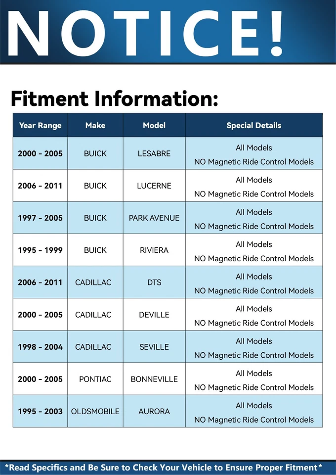 Puntal trasero con conjunto de resorte helicoidal para Buick LeSabre Lucerne Park Avenue Riviera Foto 2 de 4