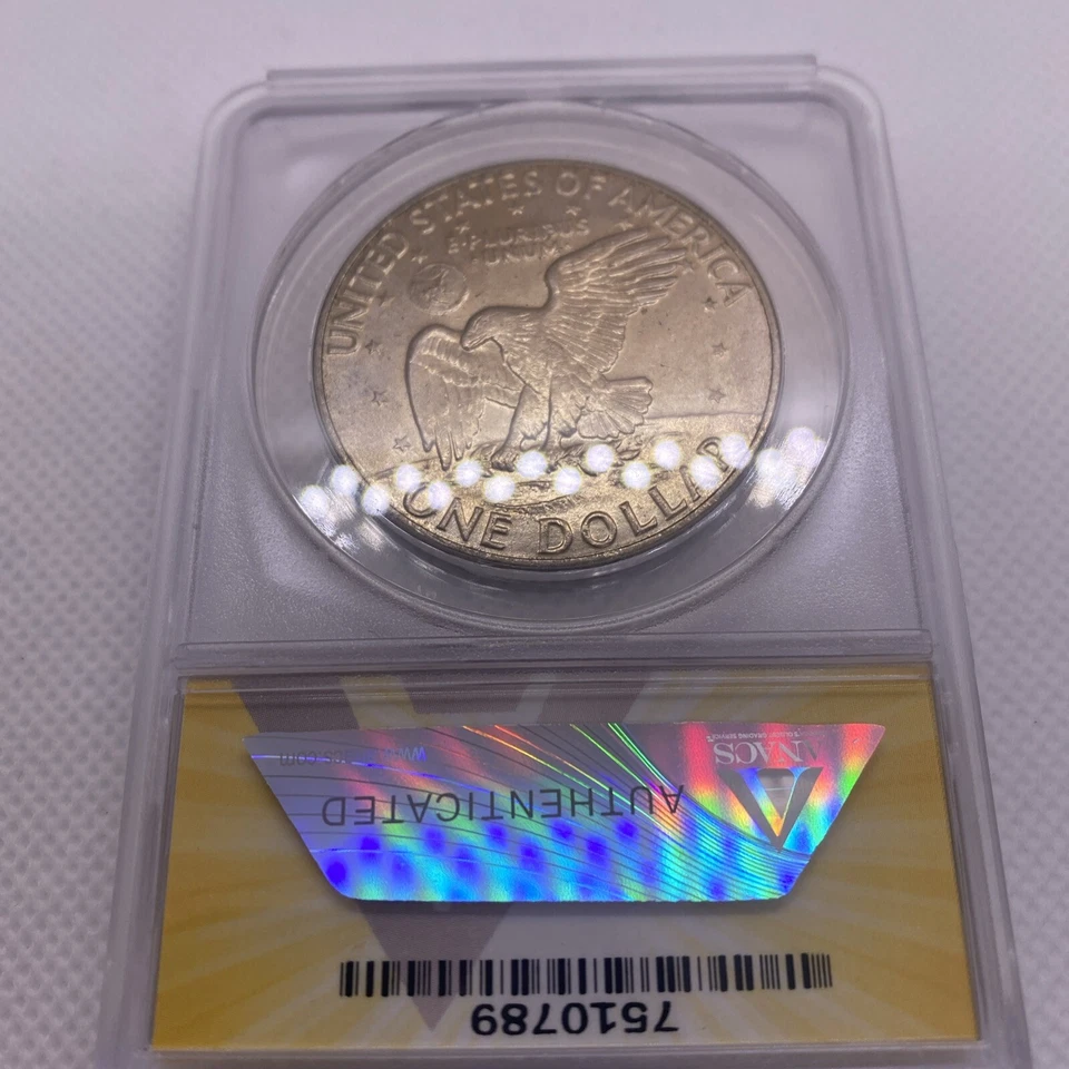 1972 D Eisenhower Ike Dollar DDO-002 & DDR-002  ANACS MS64 - Image 4 of 4