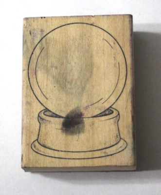 Glass Ball Magic Fortune Teller Witch Halloween Rubber Stamp