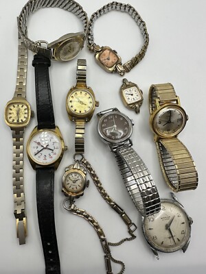 Ladies Mechanical Watch Broken Lot Of 10 Vintage